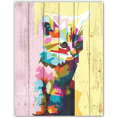 Картины Векторная графика - Грустный котенок, Векторная графика, Creative Wood Картины Векторная графика - Грустный котенок, Векторная графика, Creative Wood