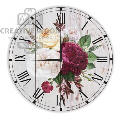 Картины Пионы, Часы, Creative Wood Картины Пионы, Часы, Creative Wood