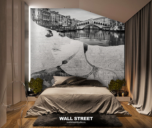 Фотообои в интерьере артикул Grayscale 3, GRAYSCALE, Wall street